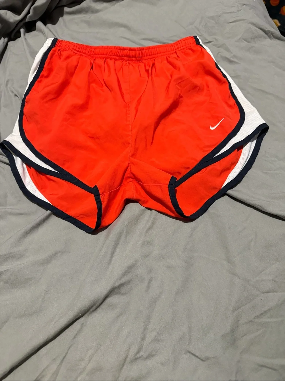 Nike Dri-FIT Tempo Running Shorts Orange White Black Athletic Shorts